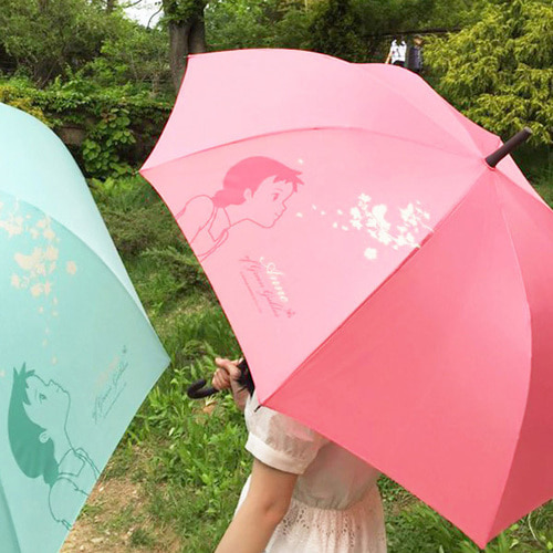 원터치 여성 학생 빨간 자동 1단 장우산 레드
