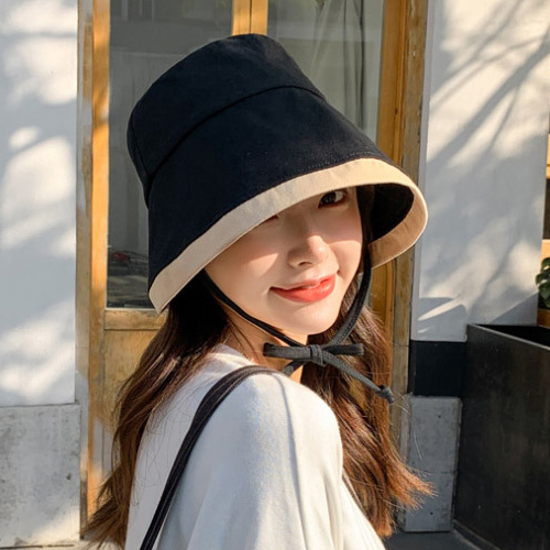햇빛차단 봄 여름 여성 끈 보넷 면 벙거지 모자