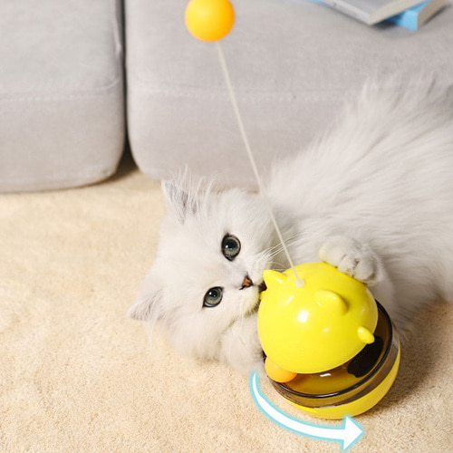 오뚝이형 반려묘 고양이 간식 먹이 스낵 볼 노즈워크 장난감