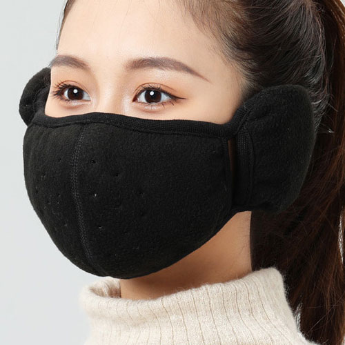 1+1 여성 겨울 일체형 방한 방풍 보온 패션 마스크 귀마개