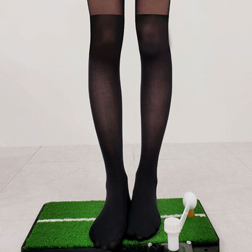 쫀쫀한 사계절 여성 골프 투톤 스타킹 화이트 블랙