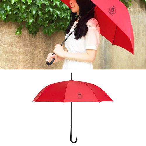 원터치 여성 학생 빨간 자동 1단 장우산 레드