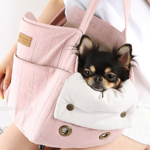 크로스숄더백 강아지이동가방 바닥쿠션 핑크