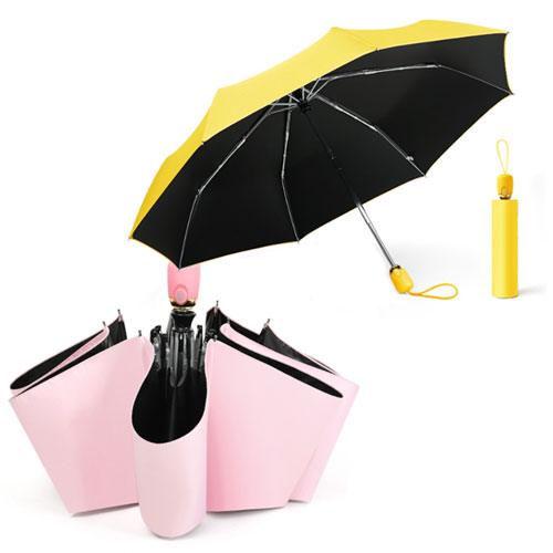 이쁜 핑크 옐로우 블루 3단 자동 양우산