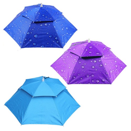 머리에쓰는 햇빛차단 방수 야외 낚시 모자 우산 80cm