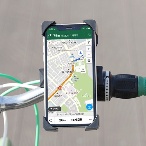 (360도 회전) 배달 자전거 오토바이 원터치 스마트폰 거치대