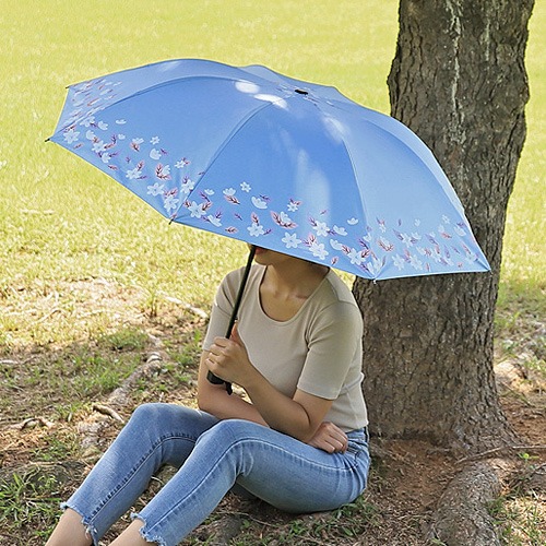 튼튼한 햇빛 자외선 차단 플라워 3단 우산 겸용 양산