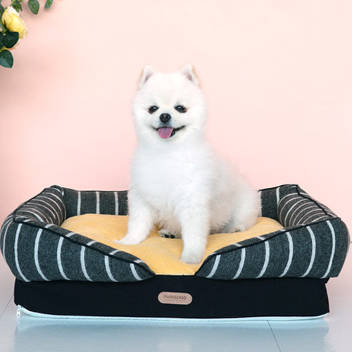 쇼파형 강아지침대 강아지집 극세사 핑크 옐로우 M/L