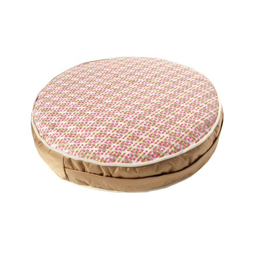 원형 강아지방석 양면 베이지 핑크 60x60cm